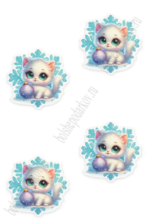 Кабошон-вырубка Котёнок 3,5*3,5 см (10 шт) SF-7342, №5 - Больше подарков фото 2