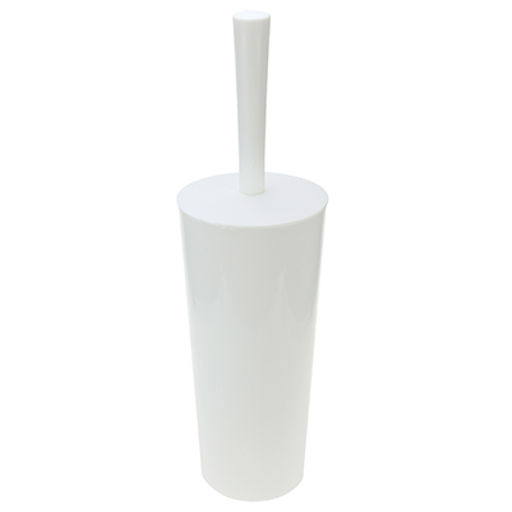 Ерш унитазный пластмассовый "Стар" д11см, h38см, с подставкой h24см, белый (Россия)