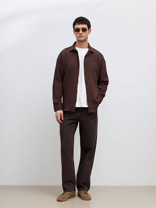 Regular Fit ?izgili Erkek G?mlek