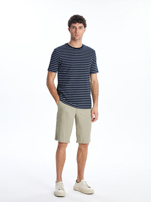 Bisiklet Yaka ?izgili Erkek Ti??rt