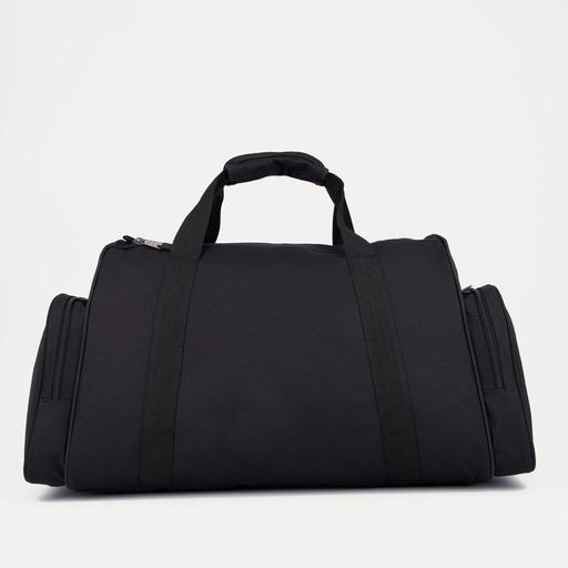 Сумка спортивная на молнии, 3 наружных кармана, длинный ремень, большой размер, цвет чёрный