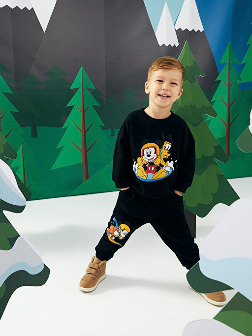 Bisiklet Yaka Uzun Kollu Disney Bask?l? Erkek Bebek Sweatshirt - Waikiki фото 2