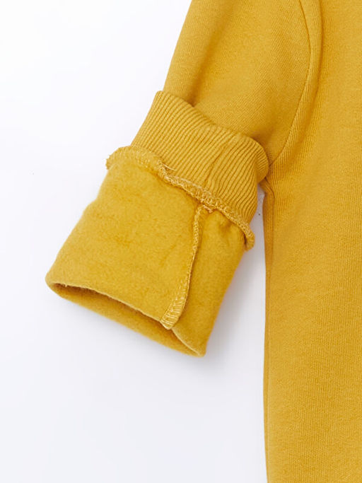 Bisiklet Yaka Bask?l? Kal?n Erkek ?ocuk Sweatshirt