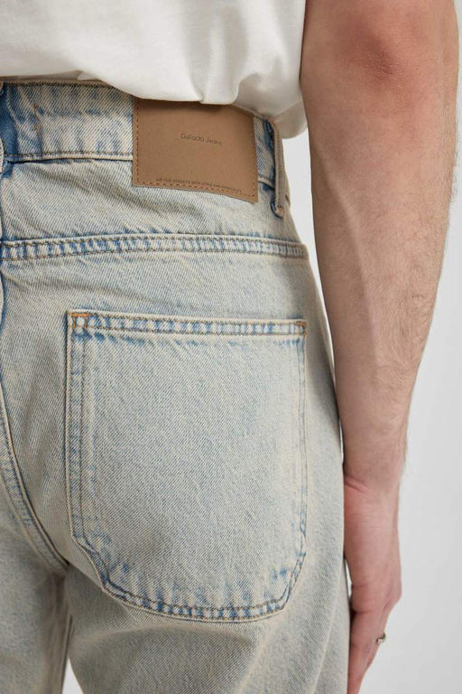 Расклешенный крой, свободный крой, нормальная талия, широкие джинсовые брюки с эффектом потертостей - Defacto фото 6