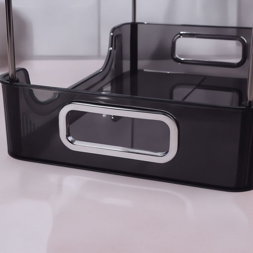 Органайзер для хранения, с ручками, 2 секции, 31×20×29 см, цвет чёрный, серебристый