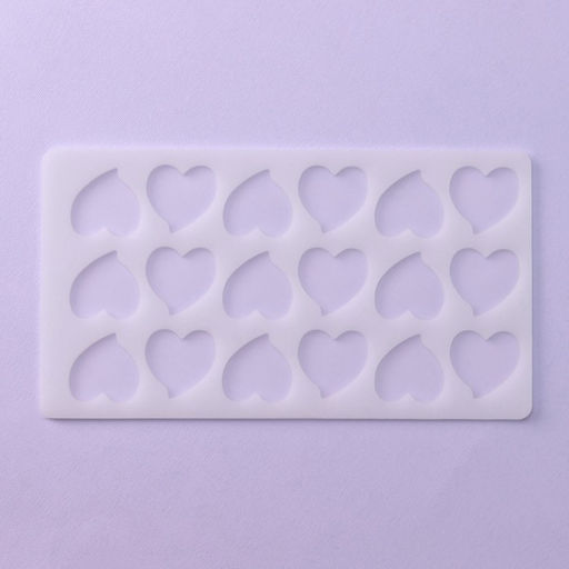 Цена за 2 шт. Форма для шоколада Сердца, силикон, 18 ячеек, 21?11?0.3 см, прозрачная