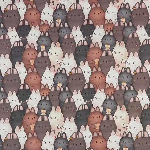 Цена за 10 шт. Бумага упаковочная крафтовая «Зайки», 70 х 100 см