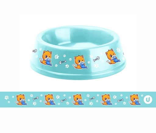 Цена за 3 шт. Миска пластиковая "МОЙ БРО - Любитель рыбки!, цвет мятный 21*6,5см (логотип на миске) 700мл