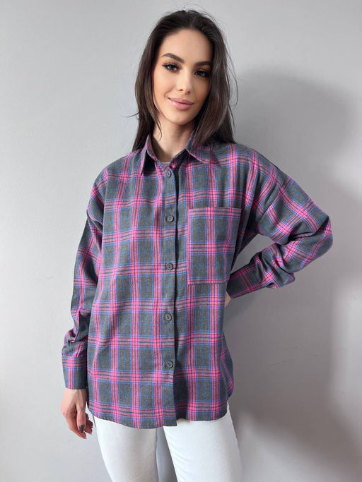 K11205 Рубашка OVER SIZE СВ_РОЗОВЫЙ_02 - Brand фото 14