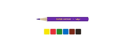 ВКФ Super Набор цветных карандашей, короткие Зебра SCP-1006 заточенный 16 х 6 цв - Vista-artista фото 3