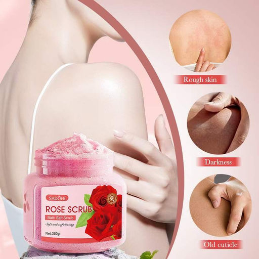 SADOER Увлажняющий скраб для тела с розой, 350 гр.  фото 4