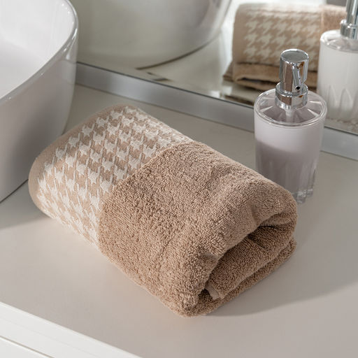 Полотенце для лица 50x90 бежевый махровая ткань