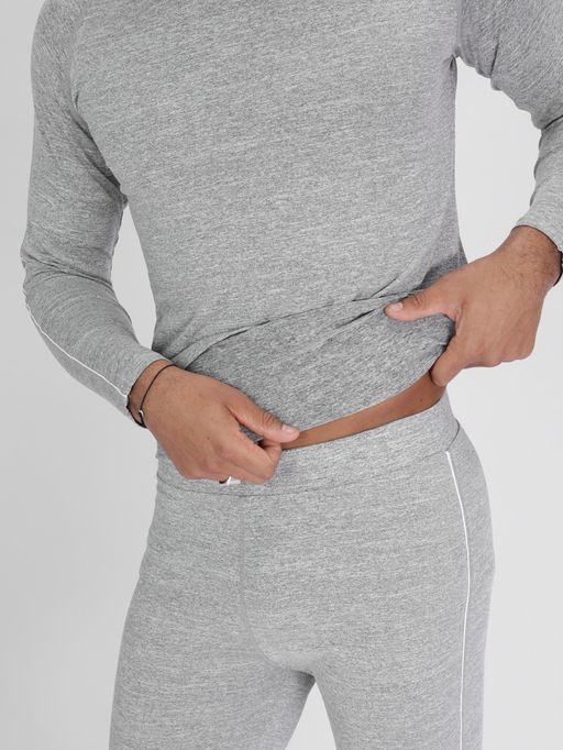 Комплект мужского термобелья без начеса светло-серого цвета 2214SS - FUYOUKAI фото 9