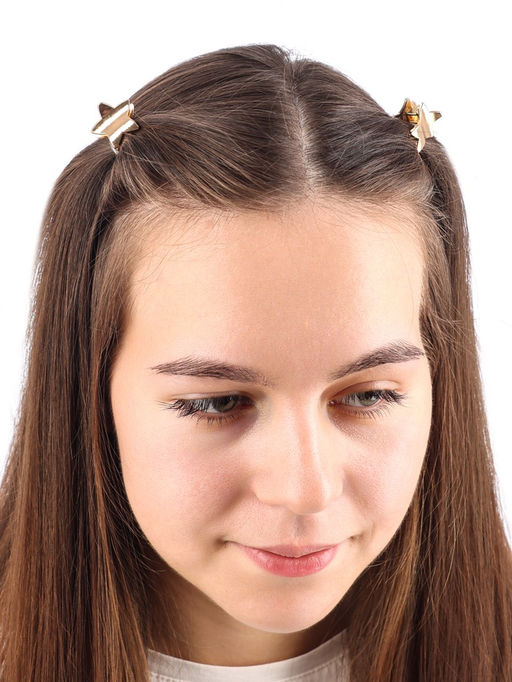 Цена за 6 шт. Крабик для волос «Брианна», звезда, 2 см, золото