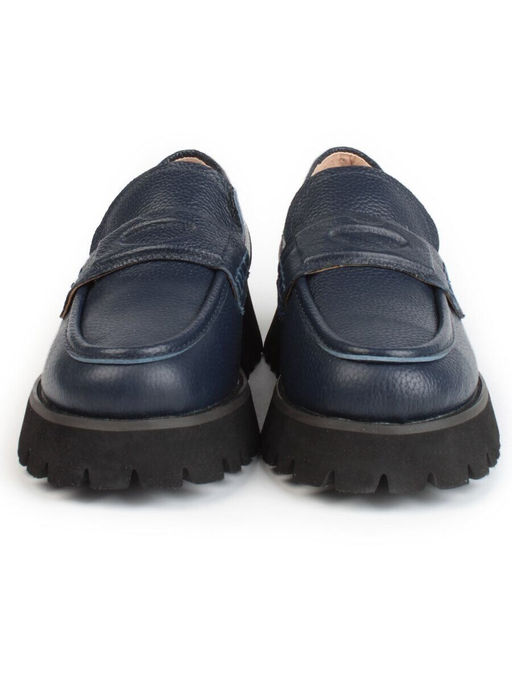 03-YP9860G DK. BLUE Лоферы женские (натуральная кожа)