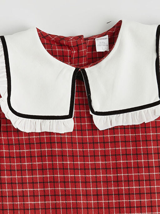 Bebe Yaka Ekose K?z ?ocuk Elbise