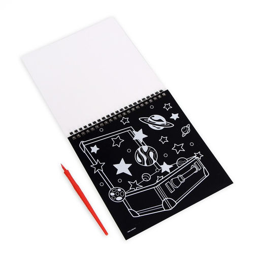 Цена за 2 шт. Гравюра блокнот - раскраска детская «Космос», 19×19 см
