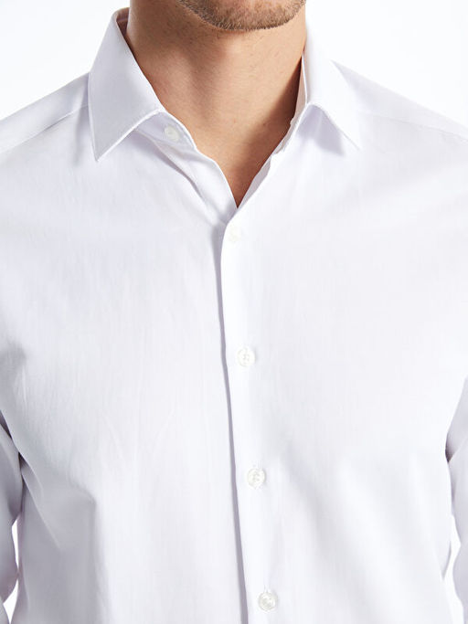 Slim Fit Uzun Kollu Gabardin Erkek G?mlek