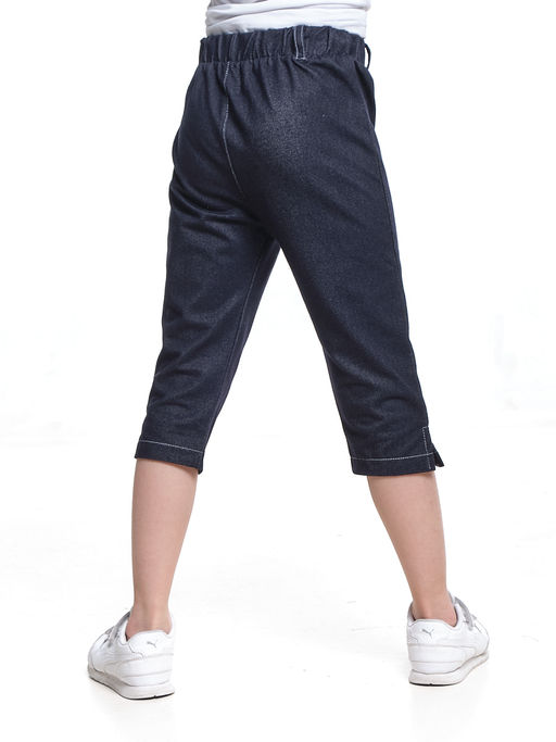 Джинсовые бриджи для девочки UD 4061 синий - Mini maxi фото 3