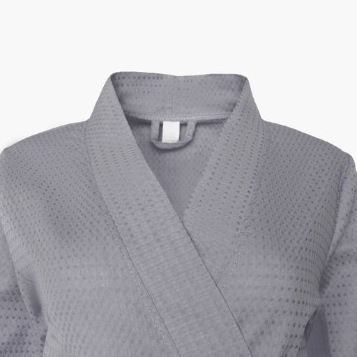 Халат вафельный женский Экономь и Я рукав 3/4, размер 42-44, серый, 100% хлопок, 200 г/м²