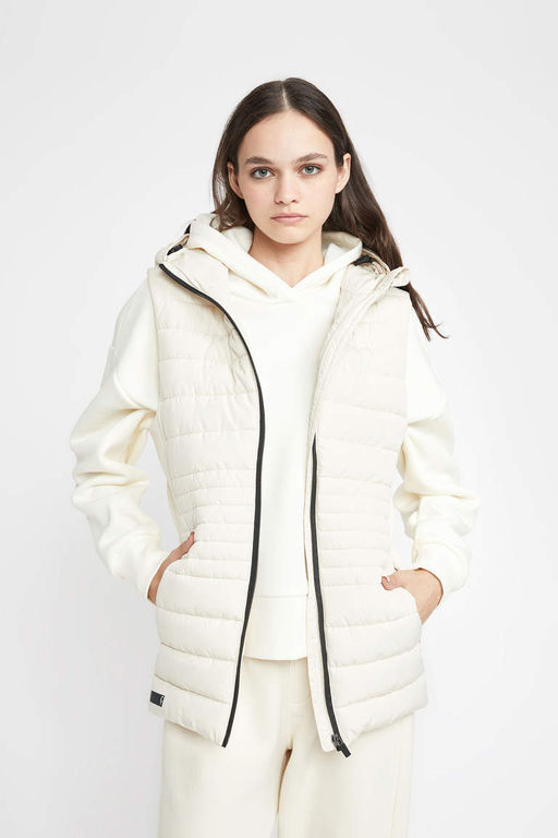 Водоотталкивающий надувной жилет с капюшоном DeFactoFit для спортсменов узкого кроя  фото 5