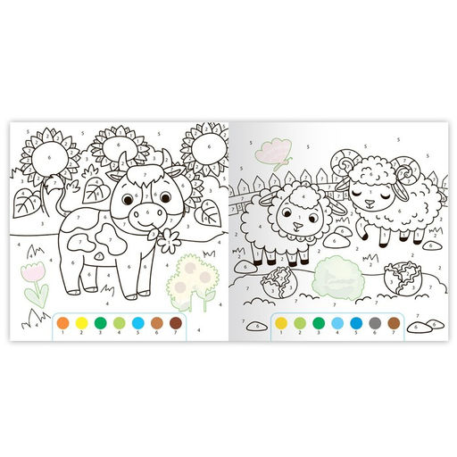 Раскраска по номерам с наклейками Весёлая ферма, 16 стр. - Буква-ленд фото 4