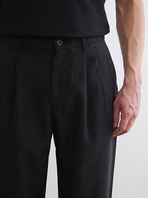 Брюки мужские Baggy Fit из габардина со складками