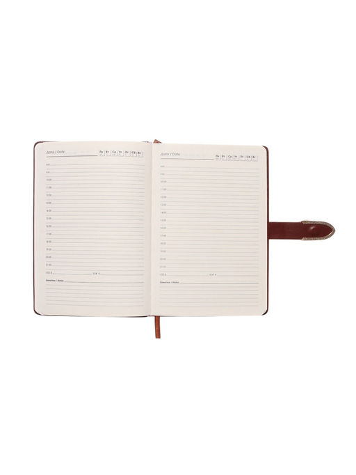 Ежедневник недатированный А5, с хлястиком, 112 листов в линейку, пвх, коричневый - Simaland фото 9