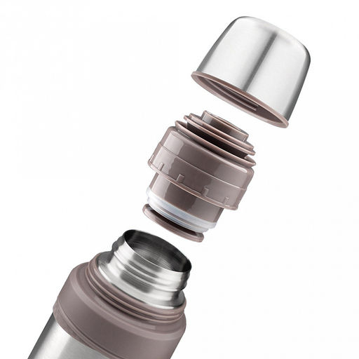 Термос из нержавеющей стали с узкой горловиной 1л "Experience" д9,5см, h28,5см, горло д5,1см, полировка матовая, винтовая пробка, кнопочный переключатель, завинчивающаяся крышка-кружка, ручка, ремень, "TalleR" (Китай)