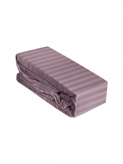 Проcтыня сатин-страйп 180х200+25 на резинке лиловый сатин