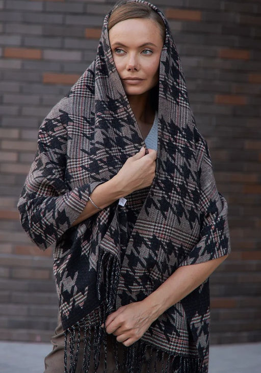 в составе ШЕРСТЬ и КАШЕМИР Большой, мягкий, теплый двусторонний палантин. - Tantino фото 16