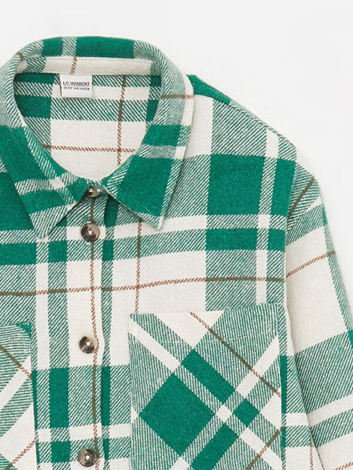 Ekose Uzun Kollu K?z ?ocuk G?mlek Ceket - Waikiki фото 2