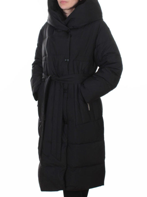 A625 BLACK Пальто зимнее женское (200 гр. био-пух)