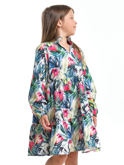 Платье нарядное хлопковое UD 7933 цветы Протея - Mini maxi фото 8