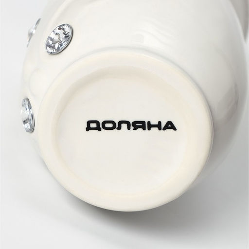 Аксессуары для ванной Доляна Изящный барельеф, 4 предмета, дозатор 250 мл, мыльница, 2 стакана, белые  фото 9