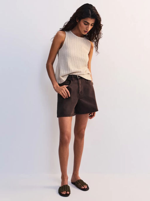 Джинсовые шорты А-силуэта с эластичным поясом ZR2605092305-27 / Zarina