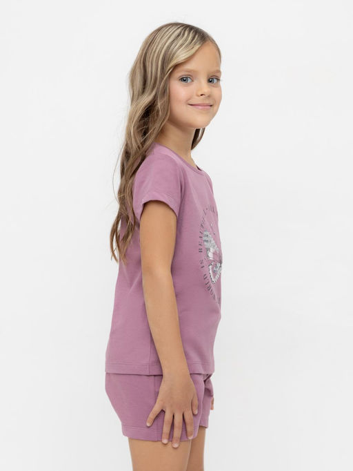 КР 302715/темная орхидея к553 фуфайка (футболка) для дев - Crockid фото 3