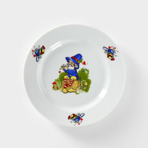 Тарелка детская Добрушский завод «Лесовичок», d=20 см, фарфор, белая, рисунок МИКС