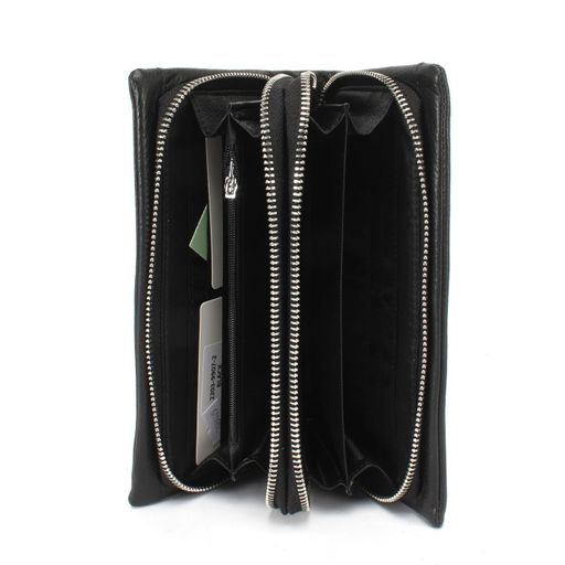 Кошелек женский натуральная кожа Cossroll-2203-9907-2, на молнии, 2отд, 16карм, черный SALE 248029
