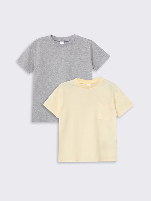 Bisiklet Yaka K?sa Kollu Basic Erkek Bebek Ti??rt 2li