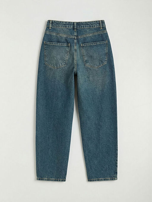 Ta?l? Barrel Fit Kad?n Jean Pantolon