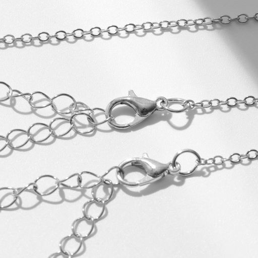 Цена за 6 шт. Кулоны парные на цепочке «Инь ян», 45 см, белые, чёрные в серебре