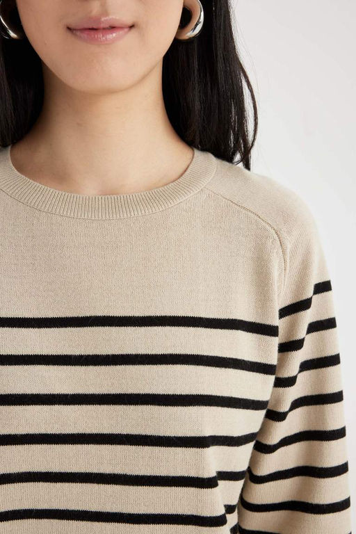 Свитер обычного кроя с круглым вырезом - Defacto фото 5