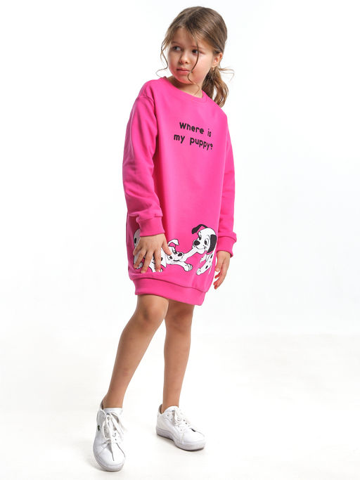 Платье с принтом из футера UD 7743 малина - Mini maxi фото 3