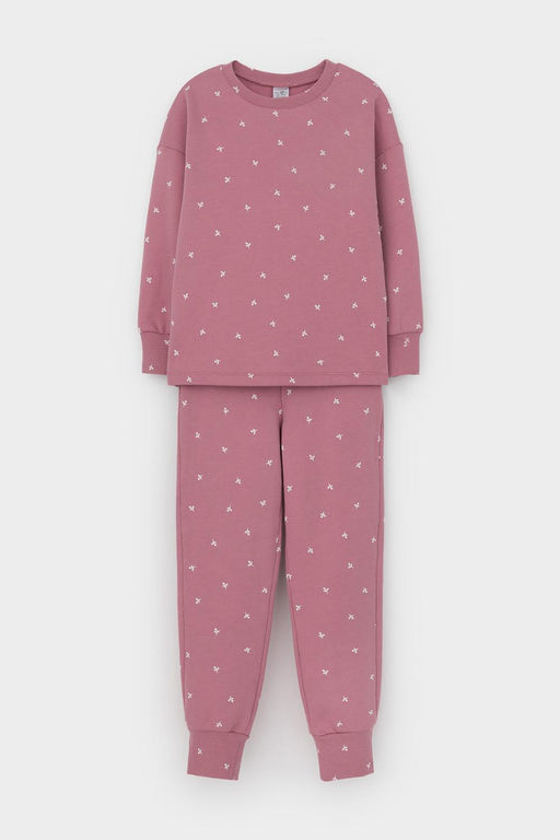 К 1581/пепельная роза,мини листики пижама дет