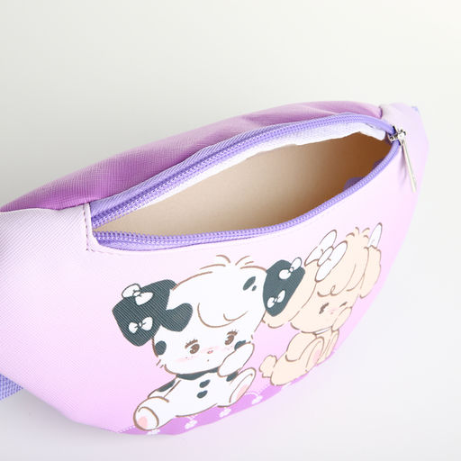 Сумка поясная «Друзья» для девочки, на молнии, сиреневая