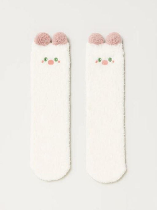 Носки iLikeGift Fluffy ears, white, мужские/женские евро размер 37-41