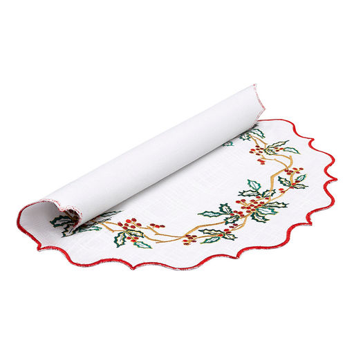Набор из двух салфеток под приборы festive wreath из коллекции new year essential, D38 см