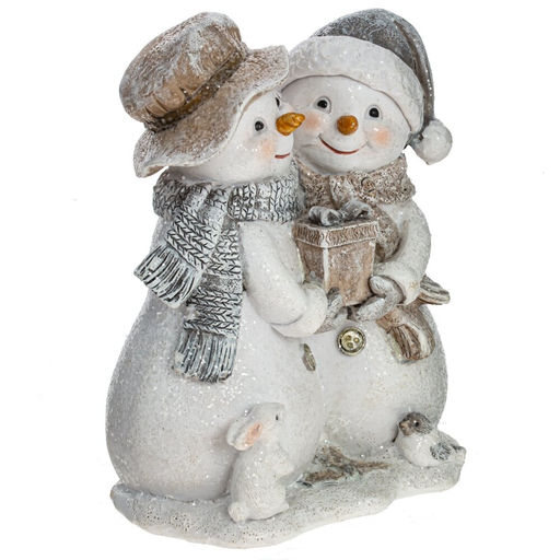 Фигурка декоративная "Снеговики", L10,5 W6,5 H12,5 см