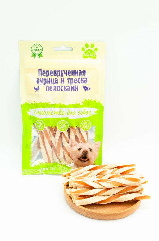BIOHAUS Перекрученная курица и треска пакет 75 г, BHS044